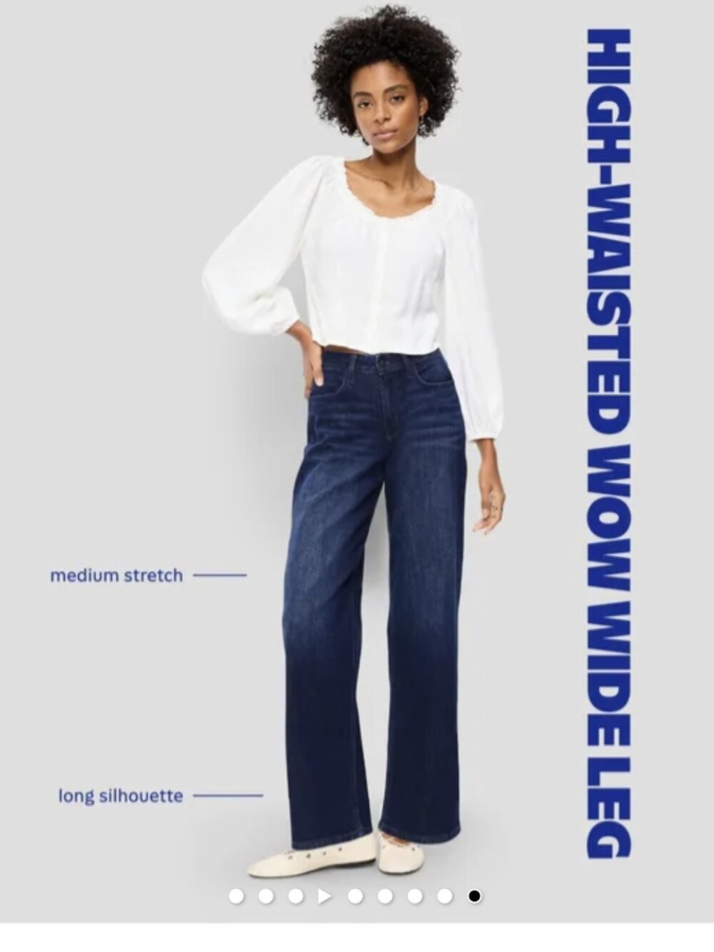 Old Navy NWT High-Rise Wow Wide Leg. 10 Tall. Dark Wash.
